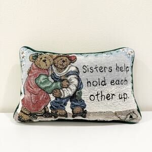Boyd's Bears Sisters Bear Tapestry Cottage Feminine Friends Gift Accent Pillow